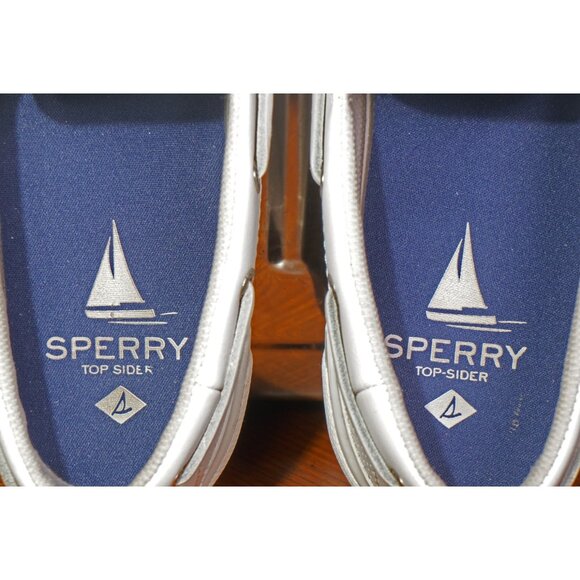 SPERRY Top-Sider Women’s White Boat Shoes Size 8.5 STS86213 Mesh Leather Comfort - Picture 6 of 9